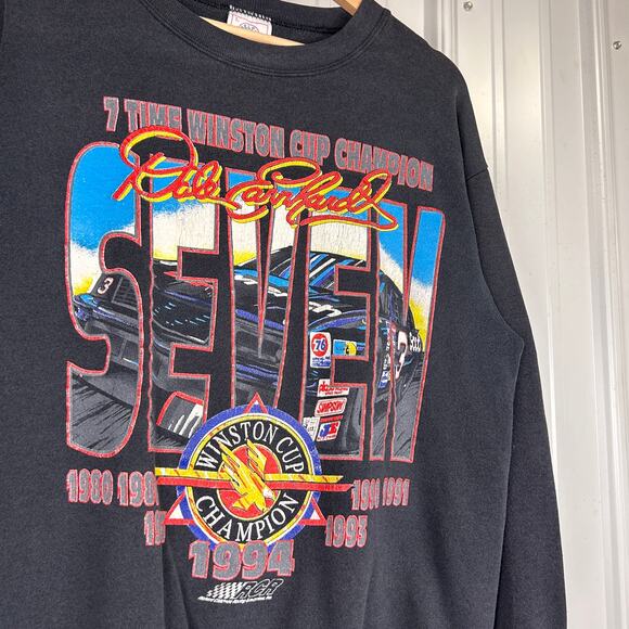 Dale Earnhardt 7 Time Winston Cup Champion NASCAR 1995 Large Crewneck - Picture 3 of 5